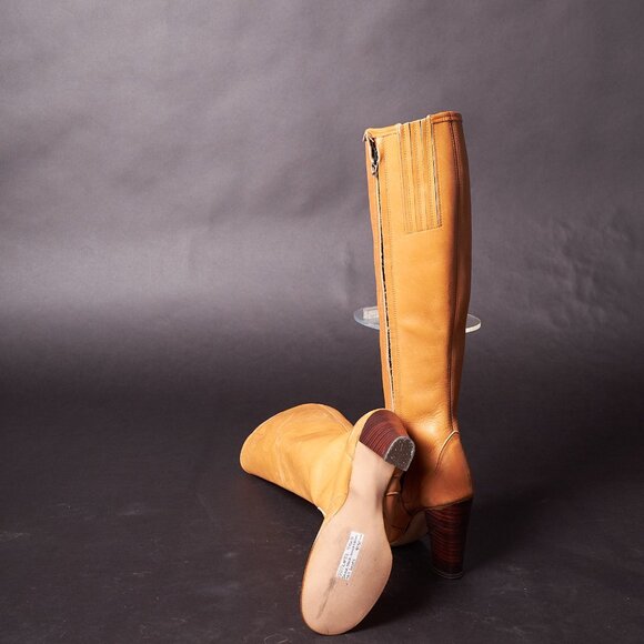 1980s El Greco Buckskin Leather Tall Heeled Boots - Picture 3 of 10